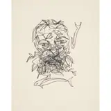 Sidney Nolan, (Man and fish), c.1963, crayon on paper