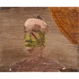 Sidney Nolan, (Figure with Decorated Face), c.1967, mixed media on paper