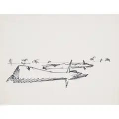 (Drought carcasses) by Sidney Nolan, c.1954, ink on paper, sold Jul 2026