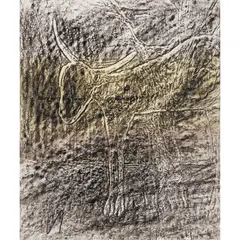 Sidney Nolan, Ram in Flood, 1958, crayon rubbing and mixed media on paper