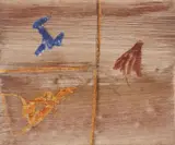 Landscape with Mountain and Aeroplane by Sidney Nolan, 1967, mixed media on paper, sold Feb 2026