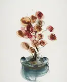 Flowers and Vase by Sidney Nolan, 1961, mixed media on paper, sold Feb 2026