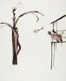 Riders in the Chariot by Sidney Nolan, 1961, mixed media on paper, sold Feb 2026
