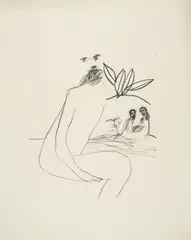Seated Figures by Sidney Nolan, 1963, crayon on paper, sold Feb 2026