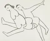 Lovers by Sidney Nolan, c.1965, crayon on paper, sold Feb 2026
