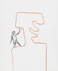 Sculptor by Sidney Nolan, c.1986, crayon on paper, sold Feb 2026