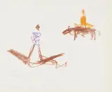Studies for Crashed Aeroplane; Burning Monk on Buffalo by Sidney Nolan, 1967, mixed media on paper, sold Feb 2026