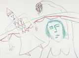 Dante Divine Comedy by Sidney Nolan, 1982, crayon on paper, sold Feb 2026