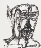 Homage to Giacometti by Sidney Nolan, c.1955, ink on paper, sold Feb 2026