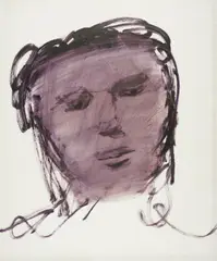 Head by Sidney Nolan, c.1961, mixed media on paper, sold Feb 2026