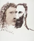 The Living and the Dead, Patrick White by Sidney Nolan, c.1961, mixed media on paper, sold Feb 2026