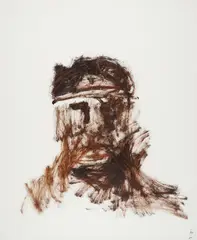 Head by Sidney Nolan, c.1961, mixed media on paper, sold Feb 2026