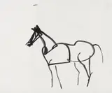 Horse by Sidney Nolan, ink on paper, sold Feb 2026