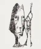 Homage to Giacometti by Sidney Nolan, c.1955, ink on paper, sold Feb 2026