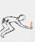 Sculptor by Sidney Nolan, c.1986, crayon on paper, sold Feb 2026