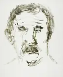 Man with Moustache by Sidney Nolan, c.1961, mixed media on paper, sold Feb 2026