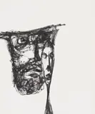 Homage to Giacometti by Sidney Nolan, c.1955, ink on paper, sold Feb 2026