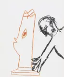 Sculptor by Sidney Nolan, c.1986, crayon on paper, sold Feb 2026