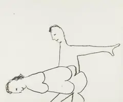 Lovers by Sidney Nolan, c.1965, crayon on paper, sold Feb 2026
