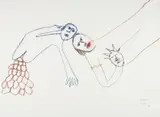Sidney Nolan, Flatterer, Dante Divine Comedy, 1982, crayon on paper