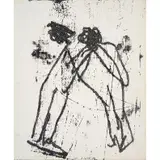 Two Figures (Robert Lowell) by Sidney Nolan, c.1965, transfer drawing on paper, sold Feb 2026