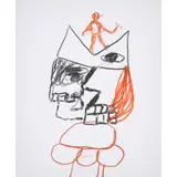 Sculptor by Sidney Nolan, c.1986, crayon on paper, sold Feb 2026
