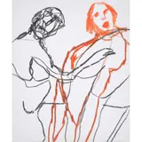 Sculpture by Sidney Nolan, 1986, crayon on paper, sold Feb 2026