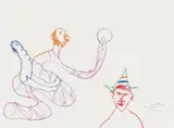 The Whole World Stinks, Dante ‘Divine Comedy' series by Sidney Nolan, 1982, crayon on paper, sold Feb 2026