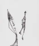 Figure and Sculpture: Homage to Giacometti by Sidney Nolan, 1955, ink on paper, sold Feb 2026