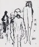 Figures, Lowell by Sidney Nolan, 1965, transfer drawing on paper, sold Feb 2026