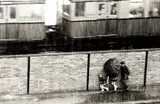 Christian Borchert, Regenschauer am S-Bahnhof Nöldnerplatz’, Berlin 1971, 1971, photograph