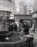 Philippe Halsman, Marc Chagall at the fountain, Saint-Paul-de-Vence 1960