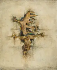 Johnny Friedlaender, Oiseaux, 1982, Öl auf Leinwand