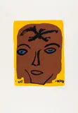 Ohne Titel (Gesicht) by A. R. Penck, Farbserigrafie auf Karton, sold Jun 2017