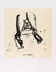 Lonely at the top by Marlene Dumas, 1989, Lithografie über farbigem Fond auf Zerkall (Wasserzeichen), sold Jun 2017
