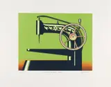 Konrad Klapheck, Die Unschuld der Sphinx (L'impazienza della sfinge), 1998, Farblithografie (Metallplatte) auf Velin