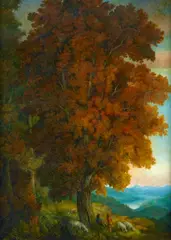 Bäume by Carlo Mense, Öl auf Karton, sold Jun 2017