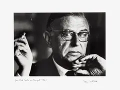 Léon Herschtritt, "Jean Paul Sartre rue Bonaparte", 1961