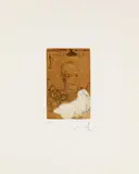 Salvador Dalí, Hommage à Konrad Adenauer, 1967, Farbradierung auf Bütten. In Umschlag eingelegt mit Werkangaben. Mit Beibogen. In originaler Leinenmappe