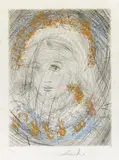 Portrait de Marguerite by Salvador Dalí, Aquarellierte Radierung (Kaltnadel und Roulette) auf Japan, sold May 2017