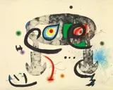 Joan Miró, Le hibou blasphémateur, 1975, Farbige Aquatintaradierung auf Velin