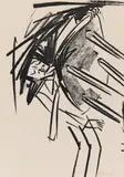Bernhard Blume, Ohne Titel, 1983, Serie von elf Kohlezeichnungen auf Papier