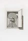 Konrad Klapheck, Repression (Schlauch im Kasten), 1975, Radierung auf Karton