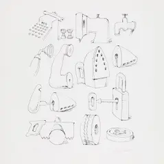 Konrad Klapheck, Auktion 404, Los 689, 1971, Offsetlithografie auf Karton