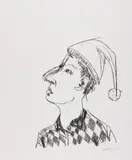 Stephan Balkenhol, Kopf mit Zipfelmütze, 1994, Lithografie auf Zerkall Bütten