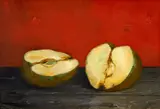 Franz Radziwill, Zwei Apfelhälften, 1929, Öl auf Holz