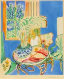 Henri Matisse, Petit intérieur bleu, 1952, Farbaquatinta auf ARCHES (Wasserzeichen)