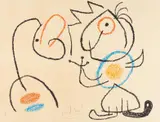 Aus: "Ubu aux Baléares" by Joan Miró, 1971, Lithografie auf ARCHES (Wasserzeichen), sold Jun 2017