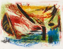 Ohne Titel (Boot) by Markus Lüpertz, Farblithografie auf Velin, sold Jun 2017