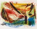 Markus Lüpertz, Ohne Titel (Boot), Farblithografie auf Velin